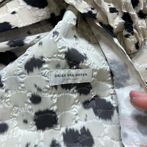 Dries Van Noten hooded animal print cloque coat size XS Fall 2022 jacket luxury - Picture 4 of 9